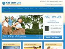 Tablet Screenshot of a2ztermlife.com